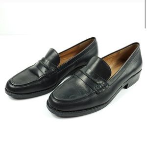 Madewell Elinor Black Leather Penny Loafer